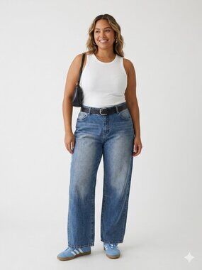 Fashion Nova Relaxed Wide Leg Jeans Size 15 / XL